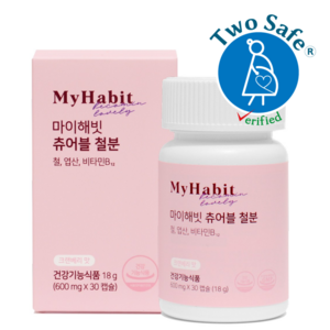 마이해빗 츄어블 철분 크랜베리 맛 600mg, 30정, 1개