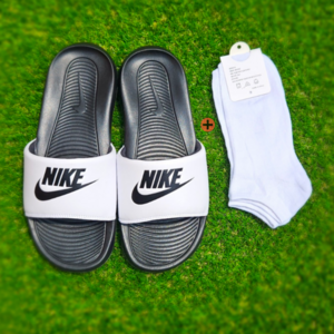 [국내매장정품] 나이키 빅토리 원 슬라이드 쿠션 남여공용 푹신한 슬리퍼 CN9675 실내화 + 레츄 무지 흰 양말 포함