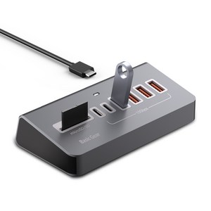 베이직기어 버티컬 8in1 C타입 10Gbps USB 멀티허브
