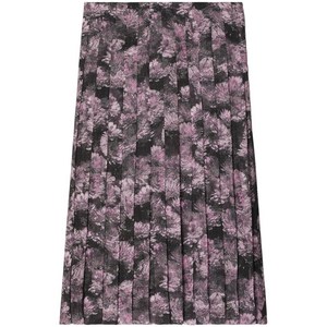 토리 버치 프린트 플리츠 미디 스커트, 핑크계열+블랙계열, US 6(KR M/L)