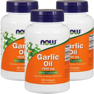 나우푸드 갈릭 오일 1500mg 소프트젤, 250정, 3개