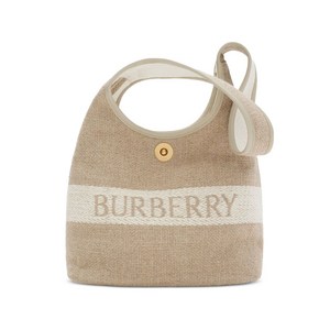 버버리 스몰 로고 장식 캔버스 숄더 백
