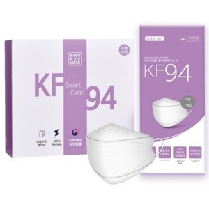 스마트클린 황사방역 마스크 대형 KF94, 50개입, 흰색, 1개
