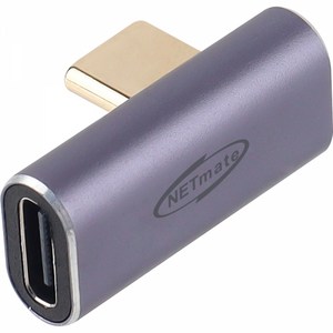 NETmate USB4 Type-C 40G 좌우꺽임 메탈 연장젠더 NM-UG4CSA C타입 ㄱ자 꺾임형 USB-C, 1개