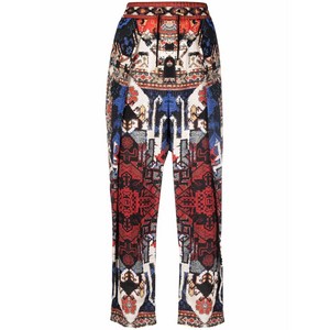 발망 발망 아트 패턴 프린트 크롭 팬츠, 레드계열, France 44(KR 77)