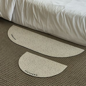 오셀픽 2종세트 오브제 반원형 빨아쓰는 규조토 발매트, 40*60+40*1..., 크림, 1세트