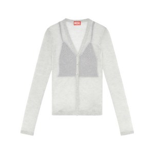 디젤 레이어드 효과 니트 가디건, 그레이계열, Standard M