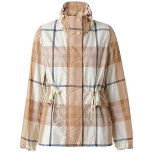 버버리 버버리 체크 프린트 드로스트링 재킷, 베이지계열+화이트계열, UK 2(KR 33)