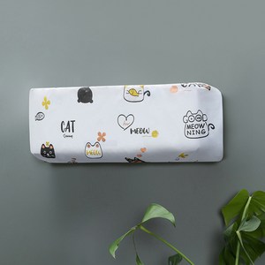 진쿠비 에어컨커버 덮개 벽걸이형 방수소재 스판소재 먼지차단, 고양이