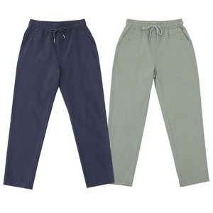 비비진 여성 봄 가을 편안한 엄마바지 슬림일자 스판바지 밴딩팬츠 1+1