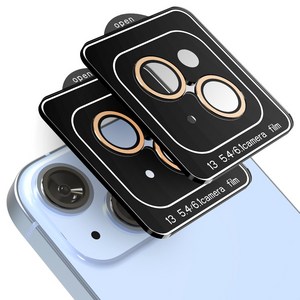 모란카노 카메라 메탈 링 보호필름 강화유리 골드, 2매