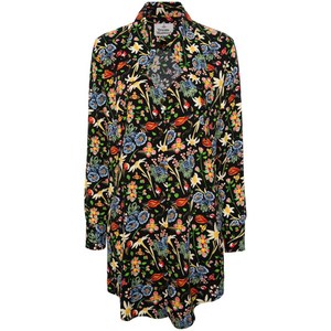 비비안웨스트우드 하트 플로럴 프린트 셔츠 미니 드레스