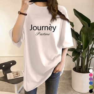 [오늘발송] 스타일아유 오버핏 반팔티 Journey 로고 여성용 롱 빅사이즈 박시 반팔티셔츠 반팔 티셔츠[AYG6TS357A]