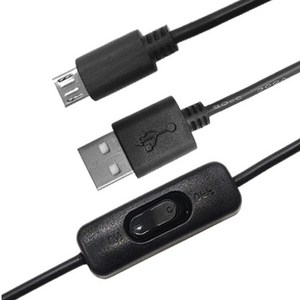 USB 5핀 스위치 온오프 전원 케이블 중간 스위치 마이크로 1.35, 1개