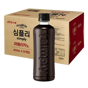 아카페라 심플리 아메리카노 무라벨, 400ml, 20개