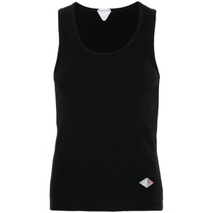 보테가 베네타 로고 패치 골지 탑, 블랙계열, Standard L