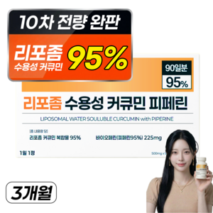 강황 수용성 리포좀 커큐민 피페린 100% 인도산 식약처 인증 haccp 바이오페린 비엔엘, 90정, 1개