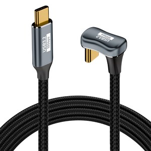 U자형 꺾임 C to C 고속충전 데이터전송 100W 패브릭 게임용 케이블