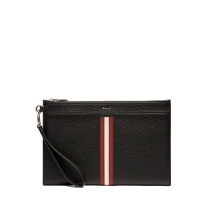 발리 탑 지퍼 그레인 레더 클러치