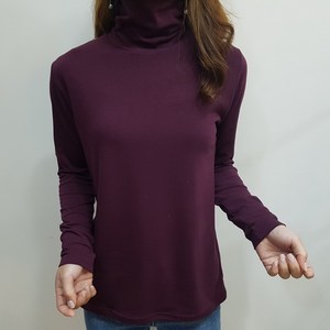 디바스타 여성용 포근한 겨울 이너 기모 폴라티셔츠