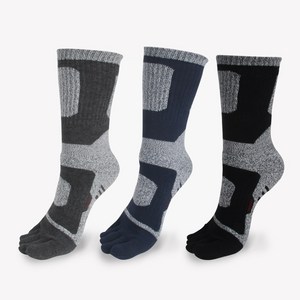 양말조아 남성 두껍고 발바닥이 편한 바닥이중파일 등산 발가락양말 스포츠 작업용 중목 /장목-5족