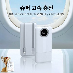 THEKU 보조배터리 대용량 PD QC3.0 C타입 일체형 휴대용 LED 잔량표시 22.5W 10000mAh