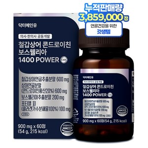 철갑상어 연골 콘드로이친 보스웰리아 1400 고함량 저분자 6형 콘트로이친 관절 닥터메인유 MBP c6s cs6, 60정, 1개