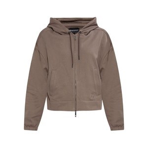 엠포리오아르마니 로고 자수 후드 집업, 브라운계열, Standard S(KR 55)