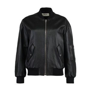 셀린느 골지 트리밍 레더 집업 재킷