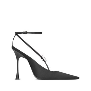 생로랑 할로우 크리스털 장식 슬링백 펌프스, Europe 38(KR 250), 블랙계열