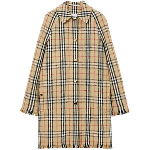 버버리 부클레 체크 버튼 레인코트