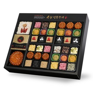 수담한과 고급지함 2호 수 2단구성 한과 선물 세트, 1.2kg, 1세트