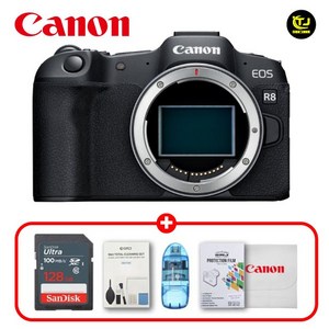 캐논 정품 EOS R8 BODY / 프리미엄 패키지 / 128GB+액정보호필름+극세사융+청소도구+카드리더기 / TJ