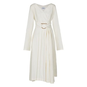 페라가모 벨트 랩 스타일 미디 드레스, 화이트계열, Standard L(KR 88)
