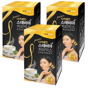 MIXONE 프라임 디카페인 스테비아 커피믹스, 9.5g, 30개입, 3개