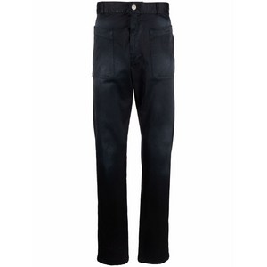 디젤 디젤 로고 자수 슬림 컷 팬츠