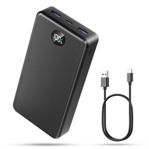 고속충전 대용량 보조배터리 30000mAh PD 22.5W QC3.0 잔량표시 멀티단자 + 20W C타입 케이블