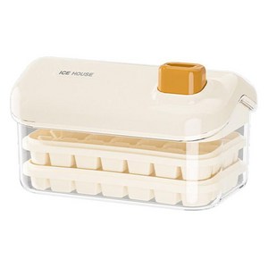 엠토이 프레스형 아이스 트레이 2단, 크림 화이트, 21x13.5x14..., 1개