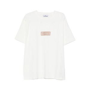 스톤 아일랜드 로고 프린트 티셔츠, 화이트계열, Standard S(KR 90)