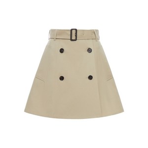 버버리 벨트 더블 브레스티드 스커트, 그레이계열, UK 12(KR 66-77)