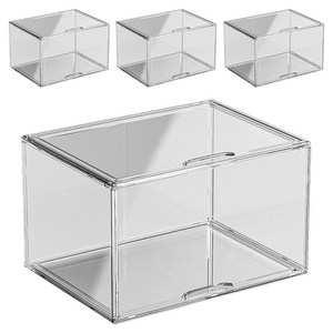 clever 책 보관 투명 박스, 클리어, 4개