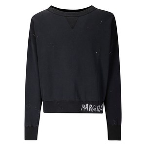 메종 마르지엘라 코튼 로고 프린트 스웨트셔츠
