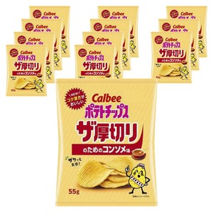 가루비 포테이토칩 더 두껍게 썬 콘소메 맛 감자스낵, 55g, 12개