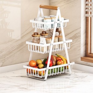 Tiger Pavilion 다용도 과일야채 선반 3단, 47.5x17.5x..., 화이트, 1개