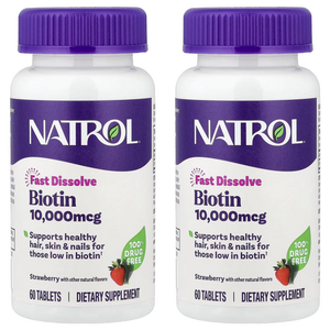 나트롤 비오틴 10000mcg 스트로베리 타블렛, 60정, 2개