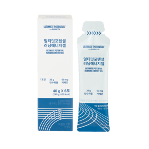 얼티밋포텐셜 러닝에너지젤 탄수화물 팔라티노스 카페인 러닝 마라톤 파워젤(40g/6포), 40g, 6개