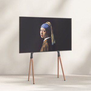 EdgeM Arte TV 스탠드 이젤형 티비 거치대 삼성 lg 65인치 55인치 호환 이동식 받침대 다리 벽걸이, 블랙, 1개