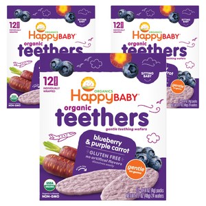 해피베이비 티서스 웨이퍼 48g, 블루베리 & 퍼플 ..., 48g, 3개