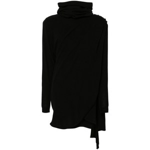 생로랑 울 후드 드레스