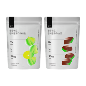 [글루어트] 저당 단백질과자 2종 (어니언4+초코4), 8개, 30g